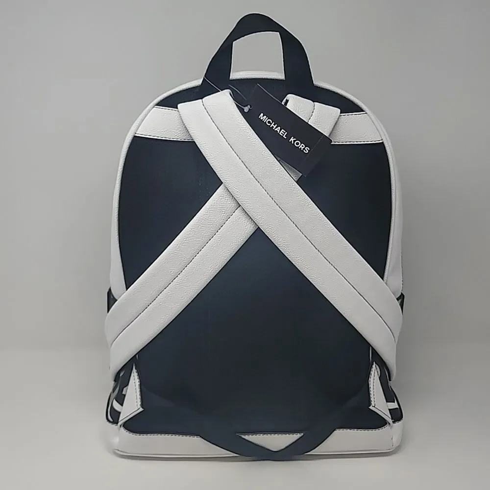 New! Michael Kors Cooper MK Signature Black Multi Commuter Backpack